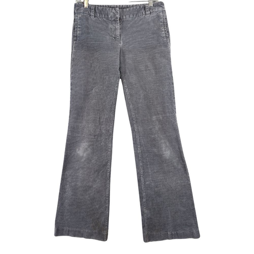 J. Crew Favorite Fit Jeans Womens Sz 4 Corduroy Gray Wide Leg Flared Stretch Y2K - Picture 2 of 14